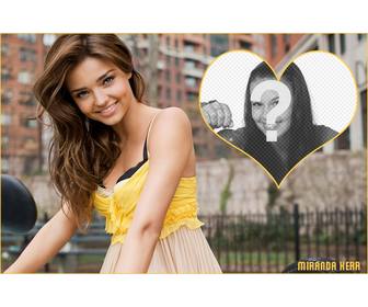 metti tua foto accanto modello miranda kerr in forma di un cuore