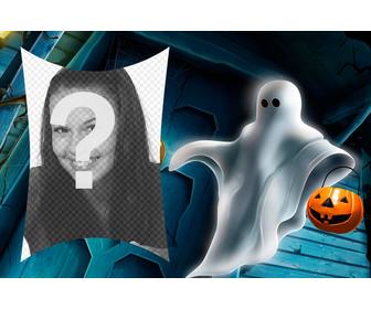 cornice di halloween un fantasma