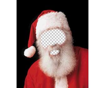 fotomontaggio di costume di babbo natale per natale