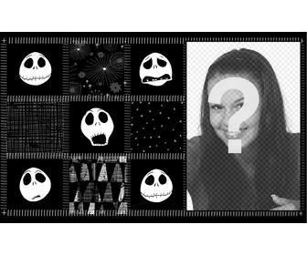 collage di illustrazione di nightmare before christmas