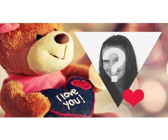 cartolina di san valentino un orsacchiotto per personalizzare tua foto