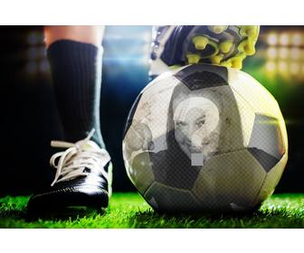 fotomontaggio di mettere tua foto un pallone da calcio