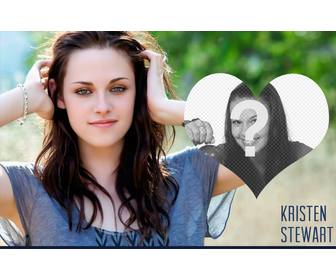 fotomontaggio un cuore accanto kristen stewart