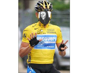 fotomontaggio di lance armstrong festeggia i suoi 7 tour