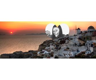 fotomontaggio di mettere tua foto copertina facebook creare spettacolare santorini