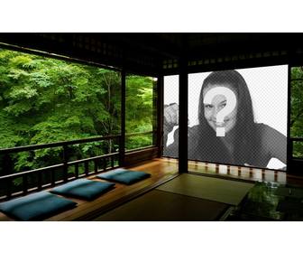 fotomontaggio di un zen giapponese e il tuo proiettato un quadro parete