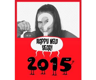 red 2015 capodanno biglietto di auguri tua foto