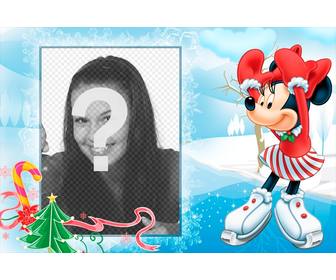 cartolina di natale il suo bambino di foto e minnie