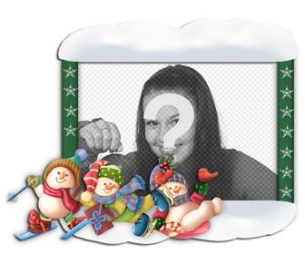 photo frame di natale decorazioni di bambini pattinaggio