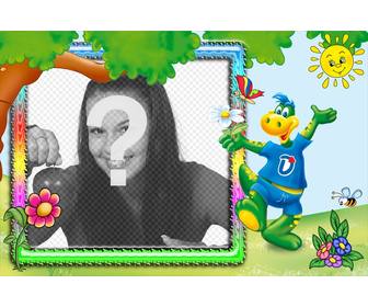 bambino photo frame da personalizzare un dinosauro