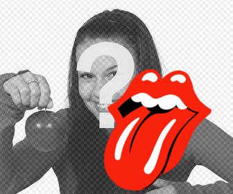 fotomontaggio della lingua dei rolling stones che puo mettere in le foto come un adesivo online editor