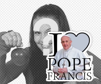 francisco adesivo il papa e il testo i love pope francis