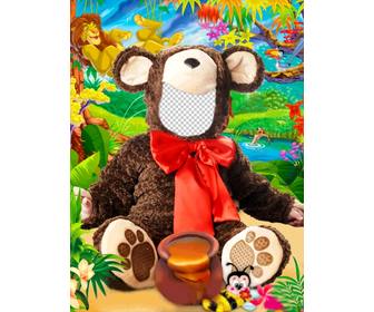 costume virtuale di un orso bambino fare foto gratis