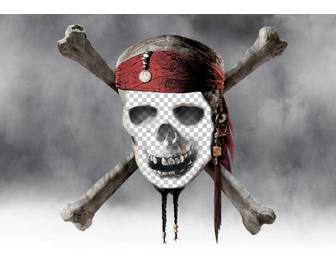 fotomontaggio di un teschio pirata di mettere foto tuo volto