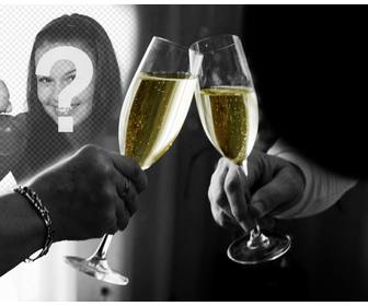 foto collage di coppia fare brindisi per caricare 2 foto