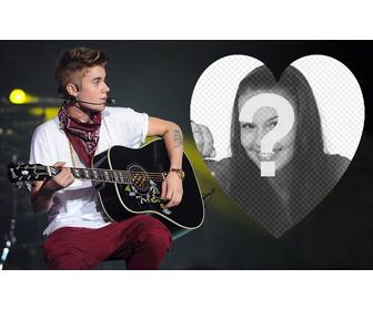 carica tua foto allinterno di un cuore e justin bieber