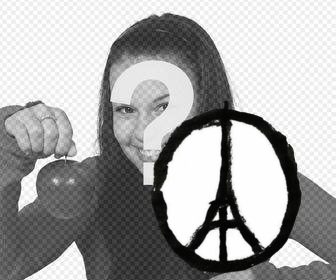 disegno simbolo di pace torre eiffel nel centro di sostenere mettendo francia tua immagine profilo