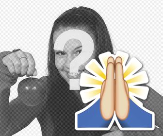 sticker emoji le mani insieme pregare