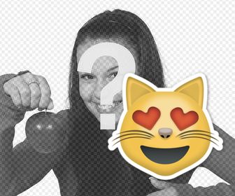 cat emoticon cover adesiva personalizzata per le vostre foto