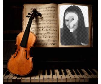 carica le tue foto per questo fotomontaggio di un violino e pianoforte