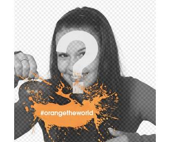 effetto foto di contrassegno arancione per fermare violenza contro le donne