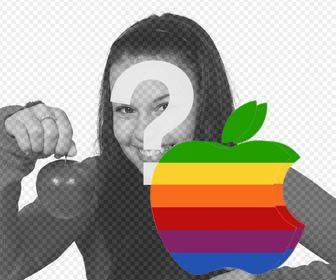 logo apple adesivo i colori per tua foto