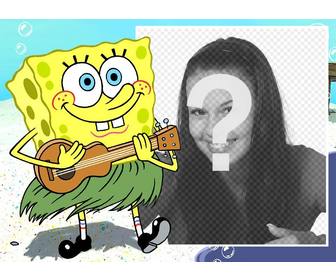 effetto foto di spongebob un ukulele per vostra foto