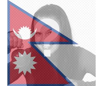effetto foto nepal bandiera per vostra foto