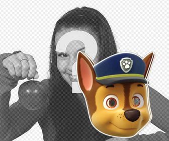 maschera di chase da paw patrol per le tue foto