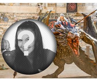 carica tua foto il khaleesi e il suo drago in scena di game of thrones