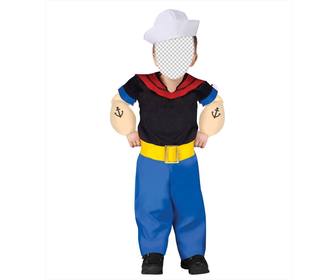 montaggio di un travestimento in linea di popeye the sailor man per i bambini