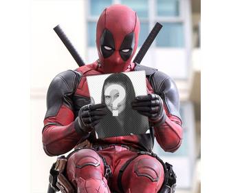 deadpool tenendo foto questo effetto gratuita carica