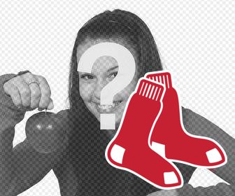 adesivo logo dei red sox di mettere sulle foto