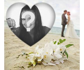 amore cornice modificabile coppia sulla spiaggia per vostra foto