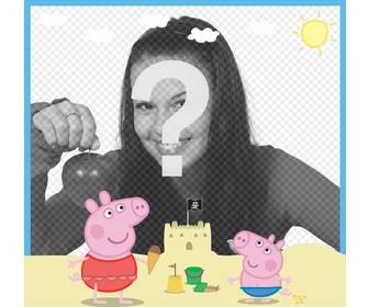 modifica questa cornice peppa pig e george sulleffetto foto beach