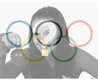 bandiera il simbolo delle olimpiadi come un filtro per mettere nella foto