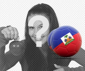 decorate le vostre foto un pallone da calcio haiti flag per