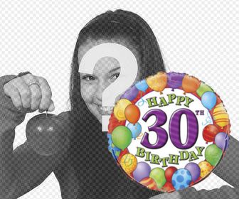 adesivo decorativo per festeggiare un 30 ° compleanno tua foto