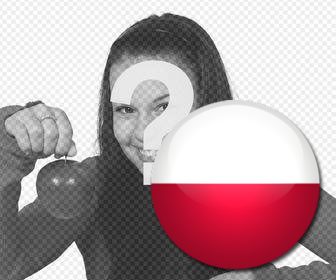 polonia bandiera cerchio forma di incollare le tue foto