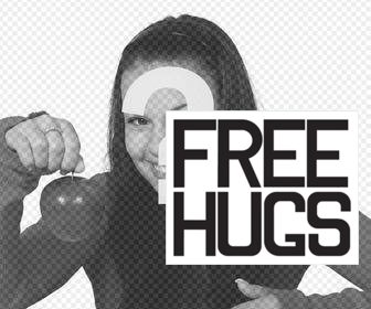segno frase free hugs per incollare e decorare le vostre foto gratis
