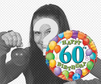 palloncino colorato per celebrare 60 anni di aggiungerlo sul tuo sticker