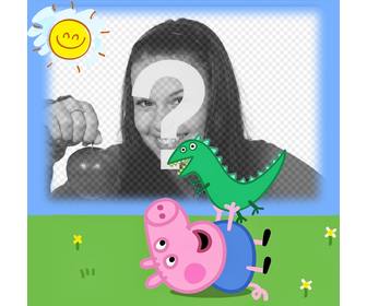 carica tua foto george da peppa pig il suo dinosauro giocattolo