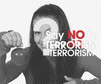 sticker on-line per aggiungere nelle foto dire terrorismo e condividere