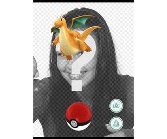 effetto foto dragonite di pokemon go in cui e possibile aggiungere cattura foto