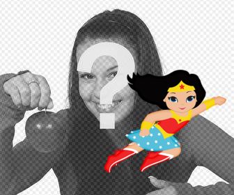 wonder woman come un adesivo di aggiungere le foto gratis