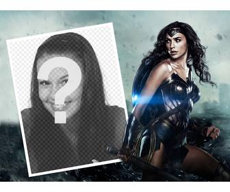 effetto foto per personalizzare tua foto accanto nuova wonder woman