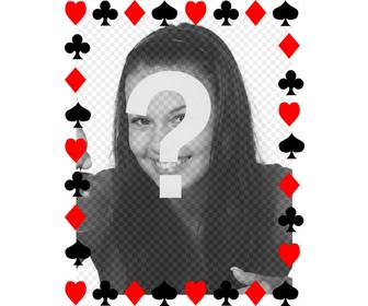 photo frame simboli di carte da poker