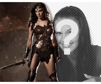 aggiungi tua foto accanto nuova wonder woman questo effetto in linea