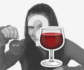 bicchiere di vino rosso per aggiungere sulle immagini come un adesivo decorativo