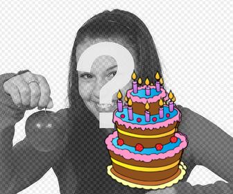 torta di compleanno variopinta le candele per decorare e incollare sul vostro adesivo